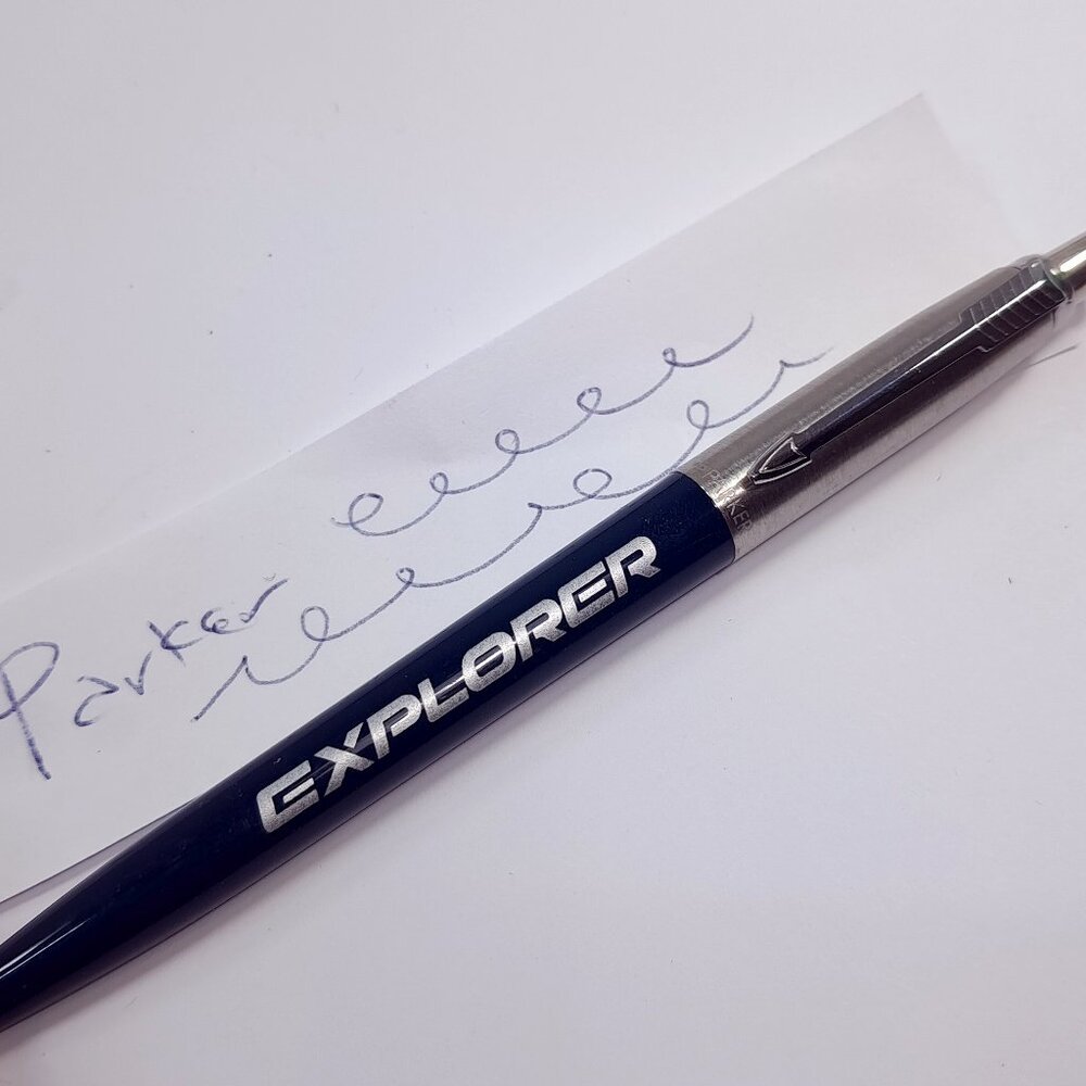 PARKER JOTTER PEN Blue Advertising EXPLORER push clicker‎ ballpoint ball point
